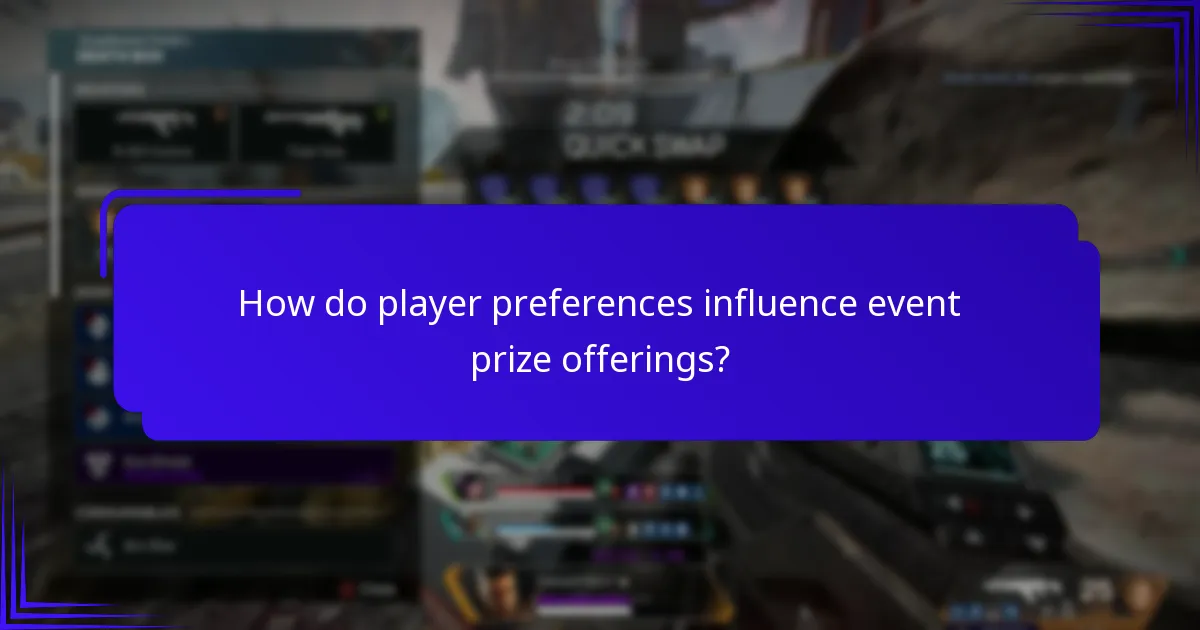 How do player preferences influence event prize offerings?