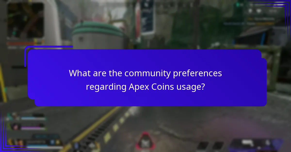 What are the community preferences regarding Apex Coins usage?