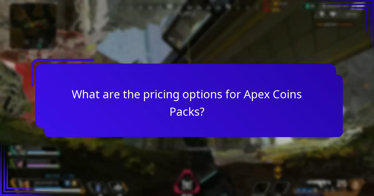 What are the pricing options for Apex Coins Packs?